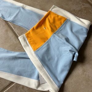 Spiritual Gangster Cora Color Block 7/8 Leggings Small Blue White Orange